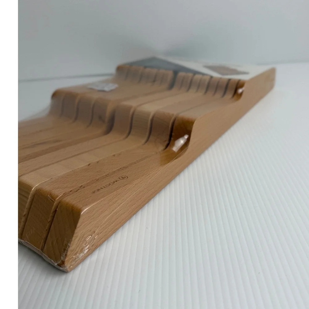 New Wusthof In-Drawer Knife Organizer 14 Slot Beechwood Storage Tray